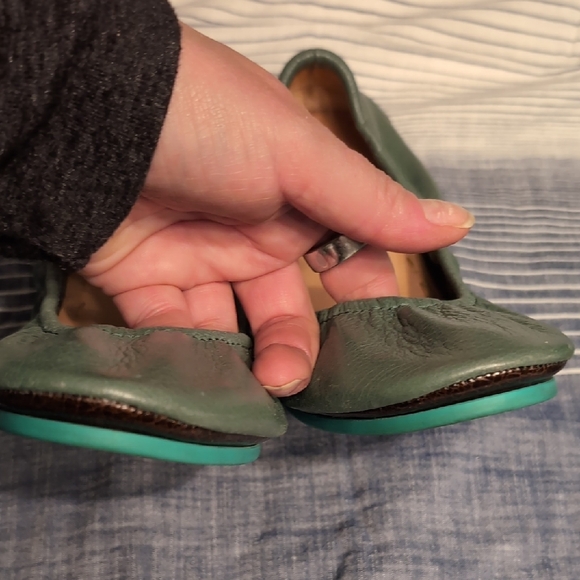 Pacific Green Leather Tieks Ballet Flats - Picture 3 of 7